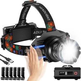 -502c Rechargeable Headlamp 990 000 Lm Motion Sensor Led Head Lamp With 9 Modes Zoom