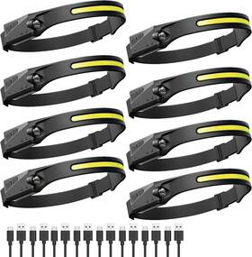 -factory 313025352352 Headlamp Rechargeable 8 Pack Led Headlight Flashlight Super Bright With 230 Wi