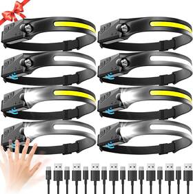 Hea78 -factory Headlamp Rechargeable 8 Pack Led Headlight Flashlight Super Bright With 230 Wi