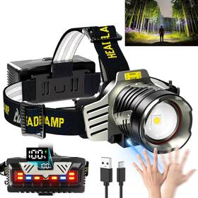 01 313100664660 Rechargeable Headlamp 180000 Lm Super Bright Head Lamp 9 Mode Motion Sensor