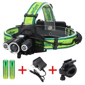 F602 100000lm Headlamp Rechargeable Waterproof 3 Led Head Lamp Headlight Hunting