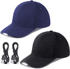 2 Pieces Hands-free Led Baseball Cap 5 Battery Powered Headlamp Hat Flas