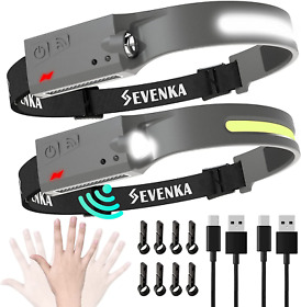 2 Rechargeable Headlamps Sevenka Bright Led Headlamp Flashlight 1000 Lumen 230