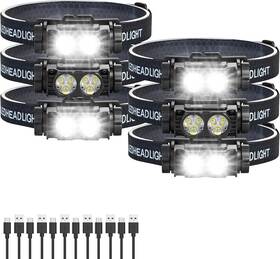 5000l 2666 Headlamp2666 744759572097 6pack Headlamp Rechargeable Super Bright Light Led Headlight