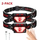 2pack Headlamp Cob Led Rechargeable Headlight Torch Work Light Bar Head Lamp Usb