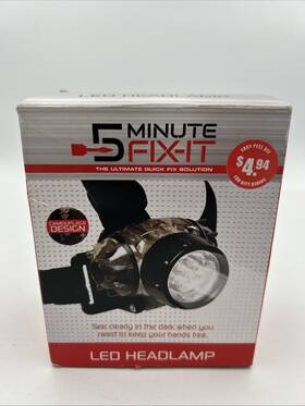 5 Minute Fix It 021276429562 Camo Led Headlamp Indoor/outdoor Hunting Camping Working Hands Free