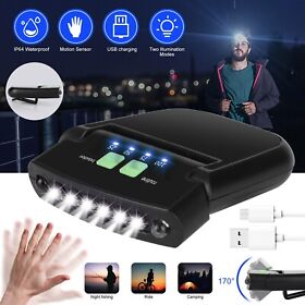 6led Rechargeable Cap Clip-on Head Lamp Headlight Hat Sensor Torch Light 1000mah