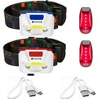 714983694476 Headlamps Usb Rechargeable Red Blue