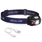 797646559381 Rechargeable Led Headlamp Red Sos Light Hands Free