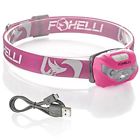 8719324775229 Foxelli Usb Rechargeable Headlamp Flashlight Up To Hours