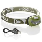 8719324775243 Foxelli Usb Rechargeable Headlamp Flashlight Up To Hours