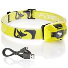 8719324775281 Foxelli Usb Rechargeable Headlamp Flashlight Provides Up To