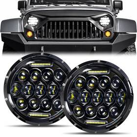 105w Aaiwa 652054857613 Led Headlight For Wrangler 7 Inch Round Headlights With Dayti