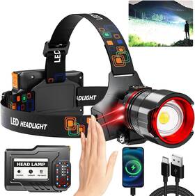 Ipx7 Abusvex 762926036616 Led Rechargeable Headlamp 900000 Lumens Super Bright With 5 Modes And Lev