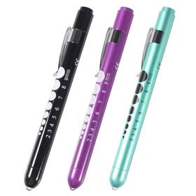 19837 Aceirmc 3pcs Pen Light Nurse Medical Reusable Led Penlight White With Pupil Gau