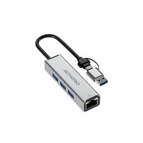 Achoro 758891947804 Usb Port Expender With Lan - Built In A And C To Ethern