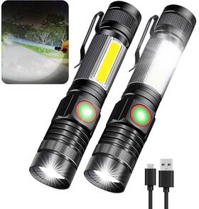 Adamstar 798789643401 Small Powerful Flashlights With Cob Work Light Magnetic Base Super Bright H