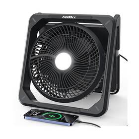 Sf02 Addacc Solar Fan With Led Lantern -10w Detachable Panel Powered ... Fast Ship
