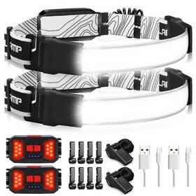 Adelante 973365303830 Led Headlamp Flashlight 1000lm 230widebeam Usb Rechargeable Head Light With Tail