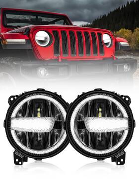 Ad-jl-9in Adtopi 9 Inch Led Headlights Round Halo Drl Headlamps With Sae/dot Approv