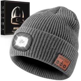 Ahasti 752755789067 Bluetooth Beanie Hat With Light For Men Rechargeable 4 Led Headlamp Cap Wire