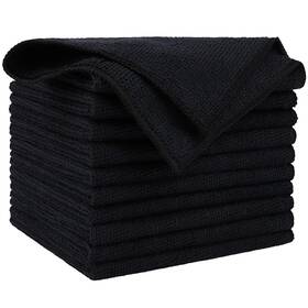 Aidea 958453412090 Microfiber Cleaning Cloth Black 10pk Towels For Cars Premi