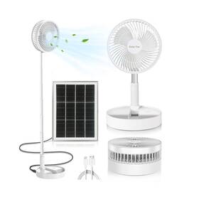 Yu-075 Akofic Portable Standing Fan With Solar Panel Battery And Powered For Trave