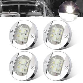 Alfu 086972554840 4pcs White Dc12v 6 Led Side Marker Light Navigation Lights Waterproof Ma