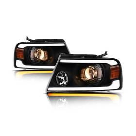 8711378 Alpha Owls Projector Headlights With Switchback Sequential Led Bar And