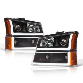 8719619 Alpha Owls Projector Headlights With Signal Bumper Lamps And White Led