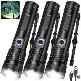 P50-3 Alstu Flashlight Rechargeable Led High Lumens - 99 000 Lm Super Bright Powerful Han