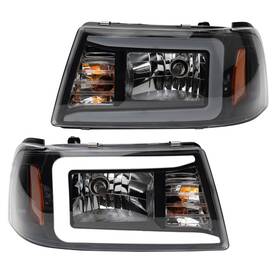 Am-852842850 Am Autoparts 2 Piece Headlight Assembly Set Performance Led C Light Bar Black Bezel Driver Am-852842850 Am Autoparts 2 Piece Headlight Assembly Set Performance Led C Light Bar Black Bezel Driver