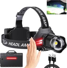 Ar-flk1200-t1 Amaker Led Rechargeable Headlamp High Lumens Super Bright With 5 Modes And Ipx7 L