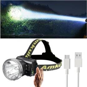 Amkulop 313109955998 Super Bright Headlamp Usb C Led Rechargeable Head Lamp Waterproof Headlight For