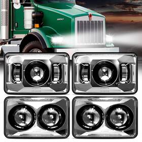 T800 Amonly 785382909591 60w 4x6 Inch Led Headlight High/low Beam Replacement For Kenworth