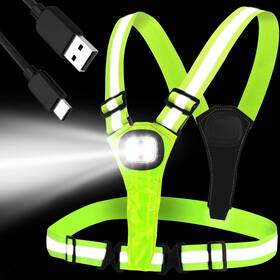 Amprich 797439300633 Led Reflective Running Vest High Visibility Gear Rechargea