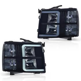 Andplay 02hla4537esw-adp Led Drl Tube Projector Headlights Assembly Compatible With Chevy Silv