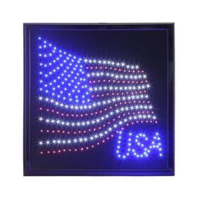 Anrookie 011676667048 Led American Flag Sign With Animated Lighting 19 X Inch Bright Red Whit