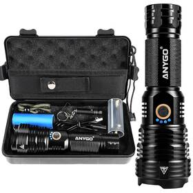 Ag-101-1 Anygo Rechargeable Flashlight High Lumens 5000lm Super Bright Led Flash Usb C 5 Mod