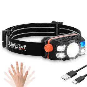 Jf300801 Anylight Rechargeable Led Headlamp With Stepless Dimming And Motion Sensor Ip65 Water
