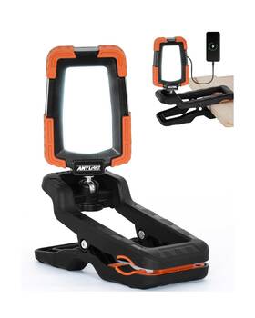 Jf8700c Anylight Led Rechargeable Work Light With Clamp 1600lm Magnetic Clip Li... Fast Ship