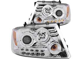 111203 Anzo Usa Chrome Clear Amber Halogen Projector Headlight - Pair