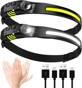 Aosyax 313056938907 Led Headlamp Rechargeable 2000mah Battery Cob 230 High Lumens Wide Beam Head Fl