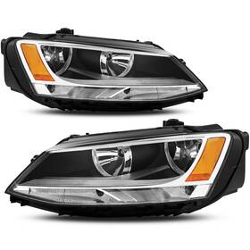 Ap021321 Apsve Headlights Assembly Compatible With 2011-2018 Vw Jetta Mk6 Halogen Headlamp H