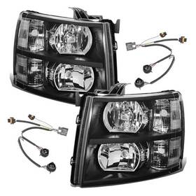 Apsve Hh127240101 Headlights Assembly Headlight Harness Black Housing Clear Corner