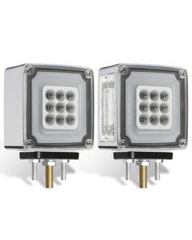 Asl003haloclear Asnoo 2pcs 78 Led Square Double Face Halo Truck Light 3 Modes Full On