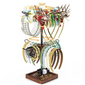 Ats2401 Atskim Rotatable Headband Holder Organizer 2-tier Head Band Display Stand For Women