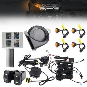 Atubeix B0cq85cgt3 Utv Atv Turn Signal Kit 110d Horn Buttonuniversal