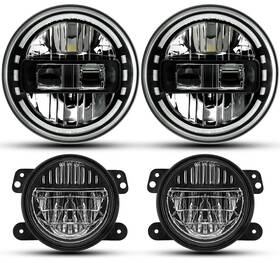 Audexen Kk7hsm4200325 7 Inch Black Led Headlights With Drl High Low Beam 4 Smi