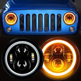 207hc Aukmak 7 Inch Led Halo Headlights Fit For Jeep Jk With Drl And Turn Signa
